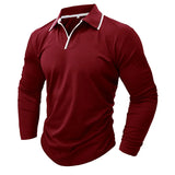 Spring Autumn New Fashion Turn-down Colla Long Sleeve Solid Polo Shirts Men's Clothing Casual Loose Button Korean Simplicity Top