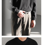 Korean Fashion Men Sweater Light Luxury Trendy Mock Neck Knitted Solid Color Pullover Premium Quality Long Sleeve Basic Knitwear