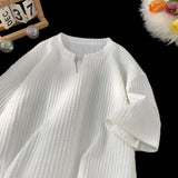 Fashionable High-end V-neck Short-sleeved T-shirt Men's Korean Style Summer Fashion Handsome Clothes Loose Versatile Top Chic