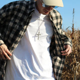 Shirts Men Chic Retro Loose Plaid Handsome Streetwear Japanese Style Pockets Fashion Turn-down Collar Couple Casual Students New