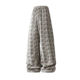 Winter Korean Men's Fleece Warm Casual Wide Leg Pants Trendy Straight Long Pants Elastic Waist Sweatpants Thermal Trousers