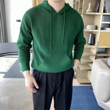 New Japanese Leisure Men's Hooded Sweater Trendy Harajuku Preppy Style Long Sleeve Hoodies Autumn Casual Vintage Warmth Knitwear
