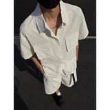 Summer Set Men Fashion Shorts Short Sleeved Shirt Set Men Streetwear Korean Loose Casual Sets Mens Clothing Large Size 5XL
