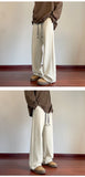 Black Casual Pants Men Fashion Oversized Wide Leg Pants Men Streetwear Hip-hop Loose Pleated Pants Mens White Trousers