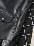 American Punk Vest Men 2025 Spring Autumn Short Sleeveless Motorcycle Style PU Leather Suit Collar Punk Vest Aesthetic