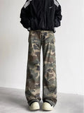 2024 Cyber Y2K Fashion Camouflage Baggy Jeans Cargo Flare Pants For Men Clothes Straight Casual Long Trousers Pantalones Hombre