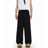 Khaki Black Suit Pants Men Fashion Society Mens Dress Pants Korean Loose Wide Leg Pants Mens Office Formal Trousers S-2XL