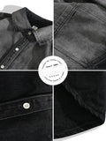 Men's Lapel Handsome Black Grey Gradient Denim Shirt Jacket Spring Autumn Trendy Street Casual Versatile Single-breasted Shirts