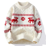 American style trendy street hip-hop personalized graphic round neck sweater for couples loose retro Harajuku knit casual top