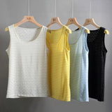 Mens Vest Casual Camisole Narrow Shoulder Sleeveless Vest Summer Casual Sports Ice Silk Quick Drying Vest Men's Clothing Unisex