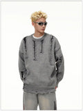 Autumn and Winter Trendy Personalized Hip Hop Round Neck Sweater American Couple Loose Retro Casual Knitted Harajuku Top y2k
