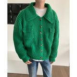 Winter Thick Cardigan Sweater Men Warm Fashion Short Sweater Coat Men Korean Loose Lapel Sweater Cardigan Mens Jumper Clothes