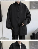 New Chinese Style Fold-button Shirt Men's Long-sleeved Hanfu Tang Suit Jacket Chinese Style Jacket Men's Fashion Tops Urban