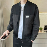 Autumn Winter KPOP Fashion Style Harajuku All Match Tops Slim Fit Loose Casual Korean Style Outerwear Patchwork Zipper Jacket