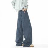 Blue Striped Jeans Men Fashion Casual Baggy Straight Jeans Men Streetwear Korean Loose Wide Leg Jeans Mens Denim Trousers S-3XL