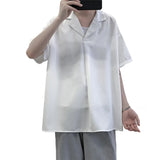 Summer Short Sleeved Shirt Men Society Mens Black Formal Dress Shirt Korean White Casual Shirt Mens Pullover Shirts Plus Size