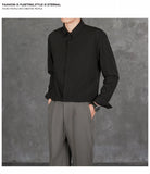 New Naples Business Men Shirts Light Luxury Textured Lapel Striped Long Sleeve Cardigan Leisure Premium Commuter Blouse S-4XL