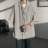 Summer Blue Short Sleeved Shirt Men Fashion Society Mens Dress Shirt Korean Loose Casual White Shirt Mens Office Formal Shirts