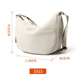 Solid Hobos Crossbody Bag for Men Large Capacity Oxford Waterproof Half Moon Belt Bag Fashion All-match Men Shoulder Bag