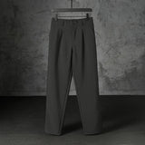 New Japanese Retro Male Suit Pants Light Luxury Straight Draped Button-down Business Casual Pants Premium Slim Elegant Trousers