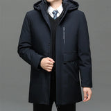 Winter Thick Windproof Big Hood Collar Warm Parka Business Men Waterproof New -40 Degrees Top Men Quality White Duck Down Jacket