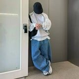 Japanese Retro Wide-leg Pants Men's Spring Loose and Thin Jeans Korean Version Trendy Straight-leg Trousers Temperament Fashion