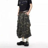 Vintage Camouflage Work Jeans Men's Loose Fit Summer Trendy Straight Leg Wide Leg Seven Point Pants Casual Streetwear