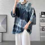 Summer Men O-Neck Tshirts Tie Dye Men's Summer T-Shirt Colorful Fashion Short Sleeves Tshirt Woman Streetwear Hip-Hop Male