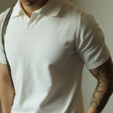T-shirts Men Simple Casual Short Sleeve Fashion Korean Style Daily All-match Chic Turn-down Collar Handsome Charming Students