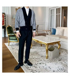 Light Mature Style Autumn Winter New Cardigan Men British Retro College Style Knitted Jacket Contrasting Suit Collar Sweater