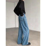 Baggy Blue Jeans Men Oversized Retro Straight Jeans Men Streetwear Korean Loose Wide Leg Jeans Mens Denim Trousers M-2XL