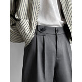 Grey Black Suit Pants Men Fashion Society Mens Dress Pants Korean Loose Casual Straight Pants Mens Office Formal Trousers 4XL