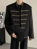 New Chinese Style Zhongshan Suit Jacket for Men Black High-end Casual Chinese Style Rugged and Handsome Small Suit Jacket