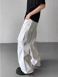 Ropa Y2K Fashion Multi Pockets White Pleated Baggy Jeans Cargo Pants For Men Clothes Wide Leg Loose Casual Lady Trousers