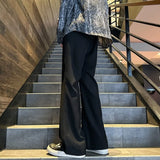Men's Four Seasons New Mid-Waist Micro-Flared Casual Pants Fashion trend Leisure Mens Flared Leg Trousers Korean Pants Men