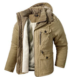 Cotton-Padded Thicken Parkas Fleece Coats Military Men's Warm Winter Jacket Cashmere Outdoor Male Windbreaker Hooded Outwear
