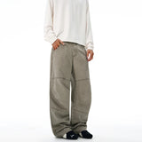 100% Cotton Autumn Men's Loose Trousers Oversized Fashion Spliced Hip Hop Streetwear Wide Legs Baggy Cargo Trousers