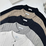 New Men American Retro Polo Neck Sweater Luxury Knit Long Sleeve Pullover Casual Solid Color Streetwear Jacquard Knitwear M-3XL