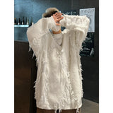 Ripped Tassel Sweater Men Women Streetwear Pullovers Men's Sweater Harajuku Fashion Hip Hop Fringed Knitted Round Neck Sweaters