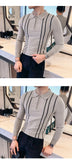 Men's Jersey Luxury Polo Neck Zipper Knit Sweater Casual Fashion Solid Color Long Sleeve Pullover Premium Quality Knitwear M-3XL