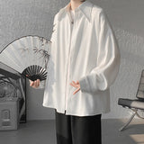 Spring Summer High Quality Solid Long Sleeve Shirts Man Casual Oversize Blouse Male Fashion Simple Clothing Plus Size 5XL-M