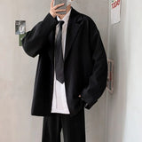 Men Blazers Loose Handsome Temper Fashion Students All-match Мужские Пиджаки Coats Male Outwear Suit Creativity Vintage Concise