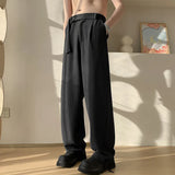 Baggy Casual Pants Men Simple Elegant Handsome Smart Casual British Style All-match Daily Soft Full-length Trousers High Street