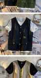 Summer Workwear Vest Men Hong Kong Style High Street Outfit Casual Hip-hop Waistcoat Versatile Loose Sleeveless Jacket