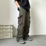 Summer Thin Casual Pants Men Retro Cargo Pants Men Japanese Streetwear Hip-hop Loose Wide Leg Pants Mens Vintage Trousers