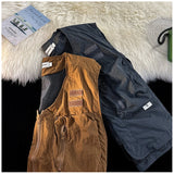 American Outdoor Multi-function Short Vest Jacket Basic Commuting Versatile Vest Cityboy Workwear Waistcoat Aesthetic Urban Chic
