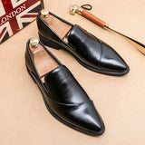 New Men's Formal Elegant Dress Shoes Simple One Step Step Step Men's Leisure Fashion Original Pointed Moccasin Shoes