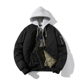 Men Bomber Jacket Women Solid Autumn Winter Pilot Jacket Fashion Vintage Hooded Baseball Coat Casual Windbreak Red Pink Burgundy