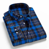 New Men Flannel Plaid Shirt 100% Cotton Spring Autumn Casual Long Sleeve Shirts Soft Comfort Slim Fit Button Down Shirt