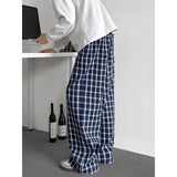 Summer Casual Pants Men Oversized Retro Plaid Pants Men Streetwear Hip-hop Loose Wide Leg Pants Mens Trousers Large Size 5XL
